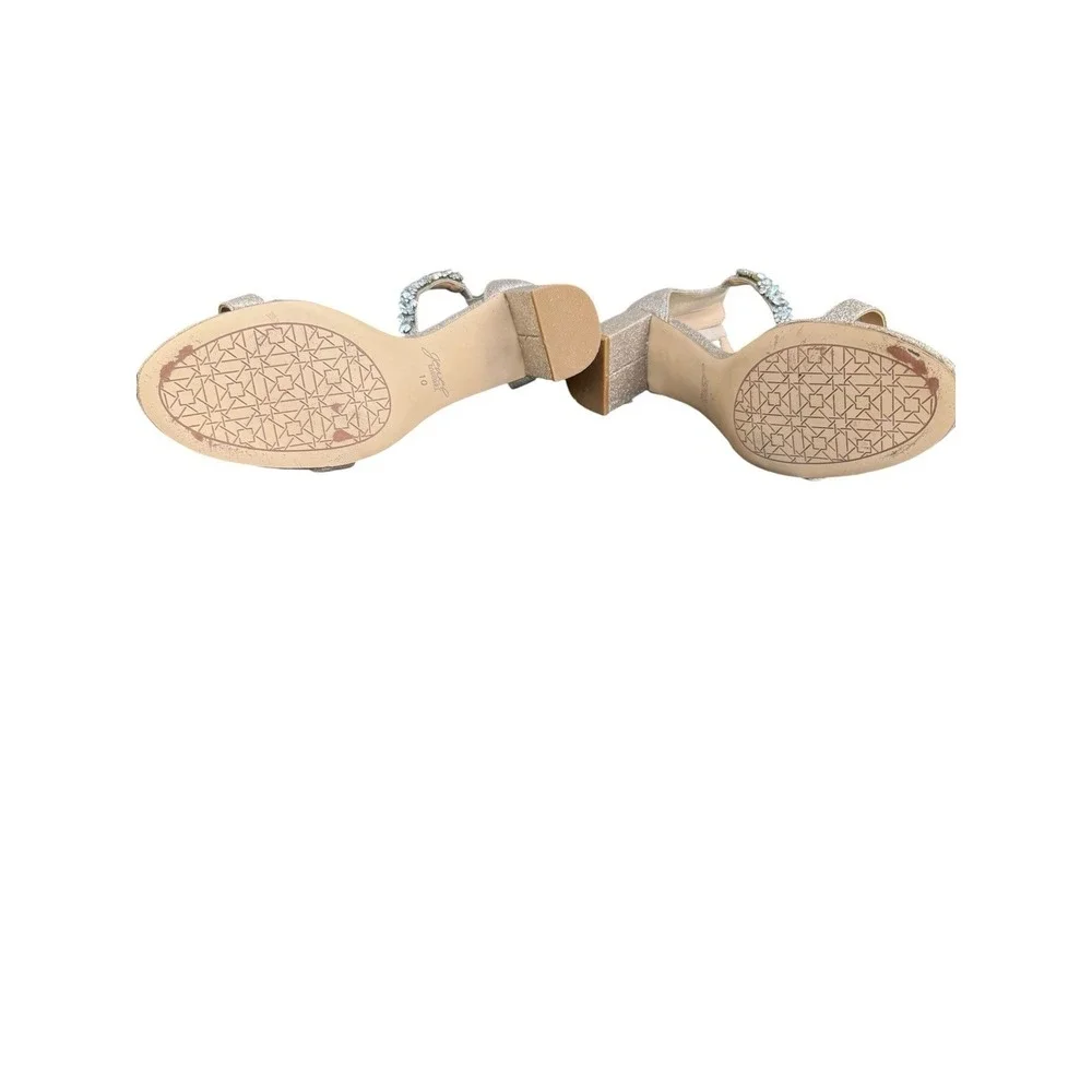 Jewel Badgley Mischka Catalina Ankle Strap Sandals Gold 10
